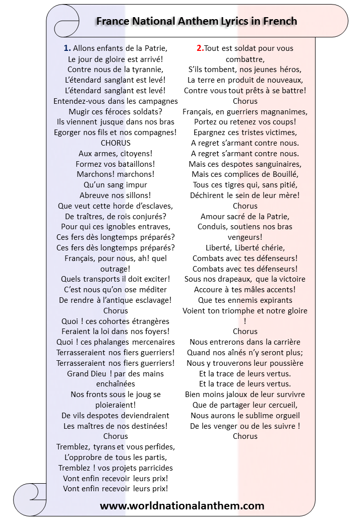 France National Anthem Lyrics in French