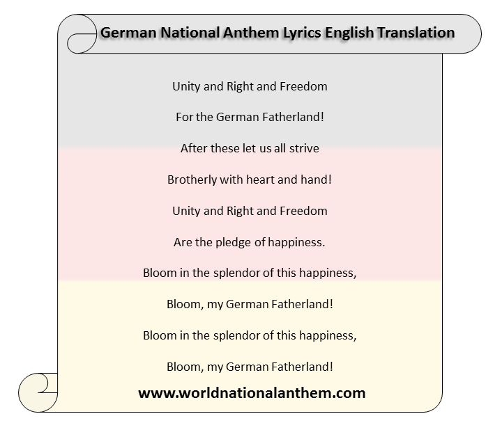 German National Anthem Lyrics English Translation